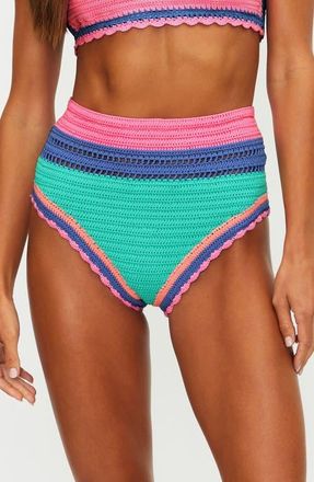 Beach Riot Karmen Bikini Bottoms in Sea Breeze Crochet at Nordstrom, Size X-Small