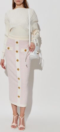 Balmain Skirt With Lurex Thread, Womens, Pink