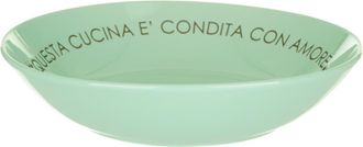 KASANOVA Piatto fondo salvia con scritta 20 cm in stoneware