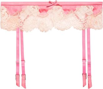 Fleur du Mal Juliet lace garter belt - Pink