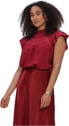 Moss Copenhagen Overhemden, Dames, Rood, L, Dames Tops & T-shirts Mschpeninna Ss Top