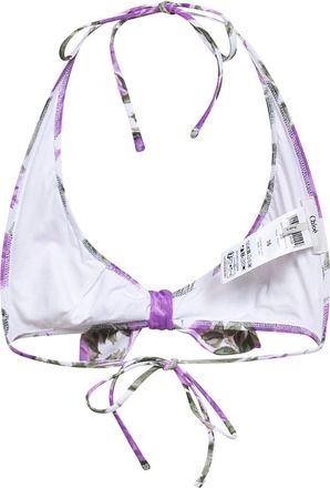 Chlo&eacute; Womens Bikini Top Rose Print White-Purple Polyamide Swimwear White/purple Sea Clothing