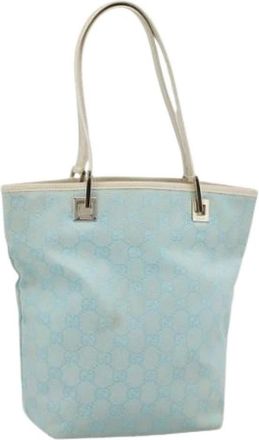 Gucci Pre-owned GG Canvas Tote Bag - Dames - Vintage Shopper - Blauw - ONE Size - Leer - Vintage