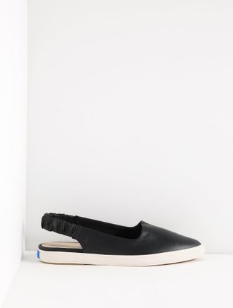 Keds Leather Slingback Sneakers - Black - 5 1/2 M Talbots