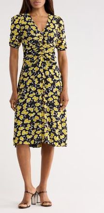 Diane Von F&uuml;rstenberg Koren Reversible Short Sleeve Mesh Midi Dress in Paper Sun Small Yellow at Nordstrom Rack, Size Xx-Small