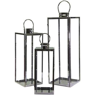 Vacchetti Farol Cuadrado Metal Plateado 1-3 Cm29x28,5h85