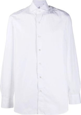 Finamore Classic Katoenen Overhemd - Heren - Zakelijke Overhemden - Wit - S - Katoen - Overhemden