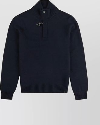 Fay wool turtleneck sweater featuring button detail