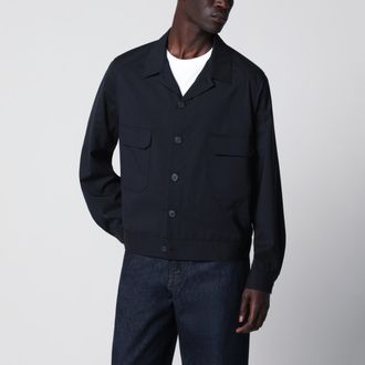 Santaniello Blue wool-blend overshirt jacket
