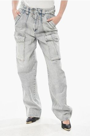 Isabel Marant ETOILE Denim Cargo Jeans HEILANI Acid Wash 23cm size 42