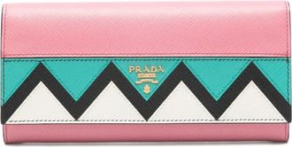 Prada Portafoglio con motivo chevron - Rosa