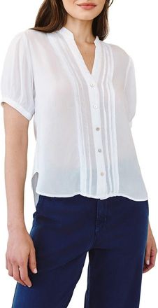 Bella Dahl Short Sleeve Pintuck Shirt in White at Nordstrom, Size Medium