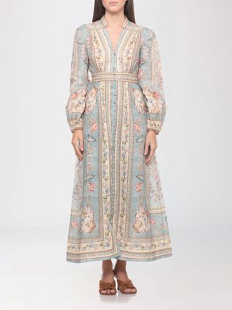 Zimmermann Abito chemisier midi Roselight in lino con stampa floreale e scollo a V