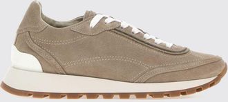 Brunello Cucinelli Sneakers basse in pelle di vitello scamosciata con monile