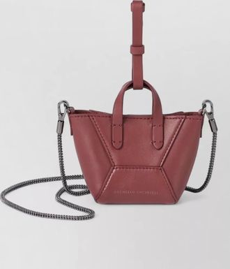 Brunello Cucinelli mini leather charm bag top handle