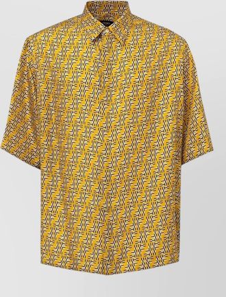 Fendi silk printed short-sleeve shirt
