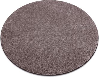 RugsX Alfombra San Miguel Marr&oacute;n 41 Llanura Color S&oacute;lido Brown Circulo 100 Cm