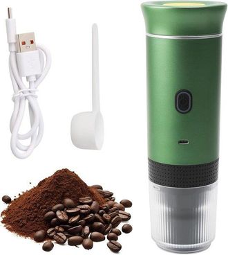 OEM Cafetera Port&aacute;til De 12 V, Peque&ntilde;a, Apta Para C&aacute;psulas Ns Y Caf&eacute; Molido, 60 Ml, Verde
