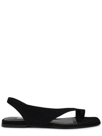 Toteme Sleek Suede Sandal With Unique Toe Loop Strap