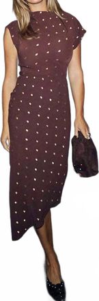 Never Fully Dressed Plisse Desiree Midi Dress In Chocolate