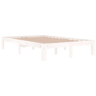 Berkfield Home Beautiful Bed Frame White Solid Wood 120x190 cm Small Double