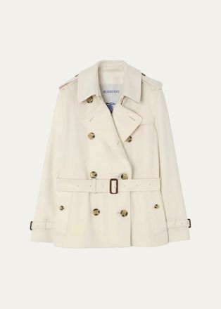 Burberry Kensington Belted Cashmere Short Trench Jacket