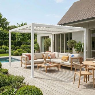 Sweeek P&eacute;rgola bioclim&aacute;tica de aluminio y acero con lamas orientables