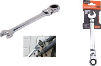 Trade Shop Trade Shop - Chiave A Cricchetto Combinata 15mm Testa Pieghevole Cromo Vanadio Utensile 91736