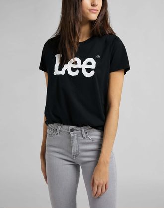 Lee T-Shirt LEE Lee T-shirt Logo Tee, Damen, Gr. XS, schwarz, Obermaterial: 100% Baumwolle CO., Shirts T-Shirt
