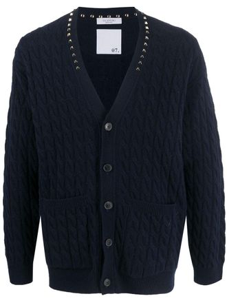 Valentino Garavani Cardigan con decorazione Rockstud - Blu