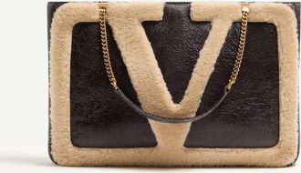 Valentino Garavani Valentino Garavani Viva Superstar Medium Shopping Bag In Shearling. Wo