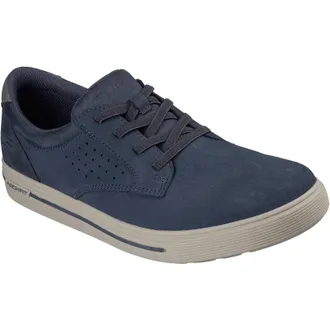 Skechers Arch Fit Solano 2.0 Rey Leren Heren Navy Su&egrave;de Veterschoenen
