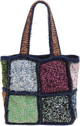 Waste Yarn Project Marie Square One of a Kind Crochet Tote in Multi Blue Color Patch at Nordstrom