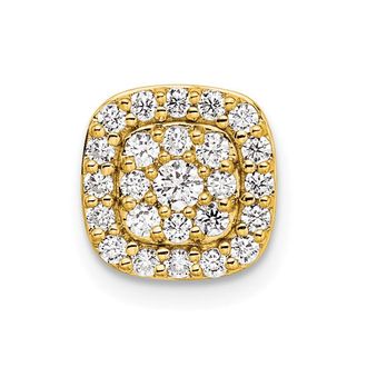Diamond2Deal 14k Gold Lab Grown Diamond Squared Halo Chain Slide Pendant (0.44ct, VS, G-H)
