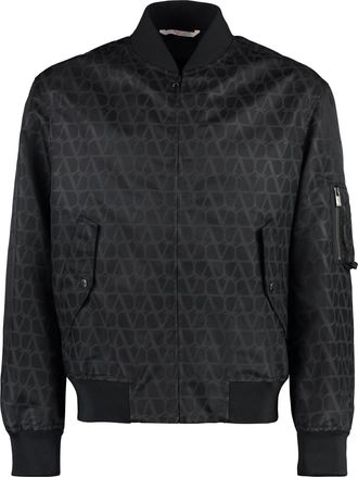 Valentino Mens Nylon Bomber Jacket - Black - Size EU 46 (Mens)