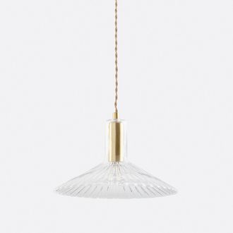 La Redoute Interieurs Hanglamp in messing en geribbeld glas &Oslash;24,5cm, Gramma