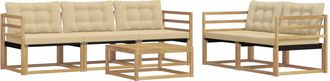 vidaXL Conjunto De Sof&aacute;s De Exterior 6 Uds. Y Beige Vidaxl