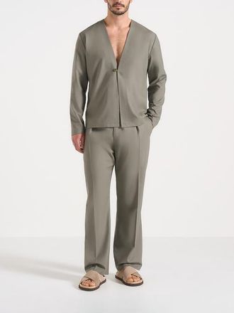 Mani&egrave;re De Voir Axel Minimal Shirt in Khaki at Nordstrom, Size Medium