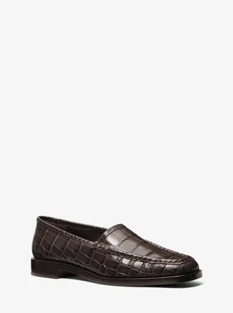 Michael Kors Carolyn Crocodile Embossed Leather Loafer