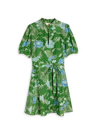 Hannah Art Wear Gaia Printed Silk Mini Dress - Green - 3 (UK16-UK18)