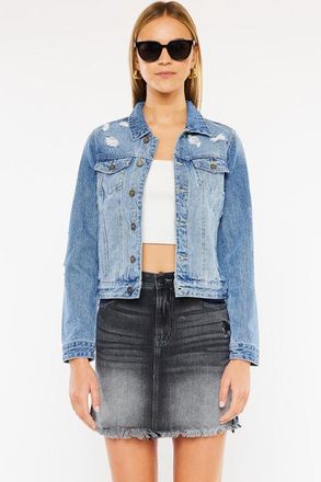 Kancan Henney Classic Trucker Jacket in Medium Wash at Nordstrom, Size X-Small