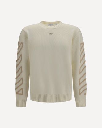 Off-white Arrow Fuzzy crewneck Sweater Male XXL