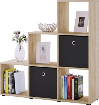 ebuy24 Ebuy24 - Estante De Madera Vcm De Pie Estante De Ahorro De Espacio Dimensiones: Al. 105 X An. 108 X T. 29 Cm Estante Elegante De Pie Estante De Almace