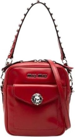 Miu Miu Pre-owned Satchel - Dames - Vintage Schoudertas - Rood - ONE Size - Leer - Vintage
