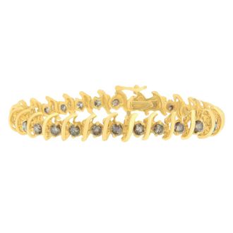 House of Brilliance 14K Yellow Gold 6ct TDW Round Cut Diamond S Bracelet (K-L, I1-I2)