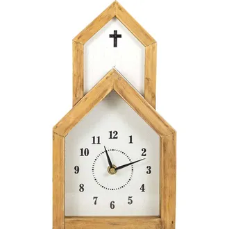 Foreside Home And Garden Church Tabletop Clock Wood MDF & Glass in Brown at Nordstrom