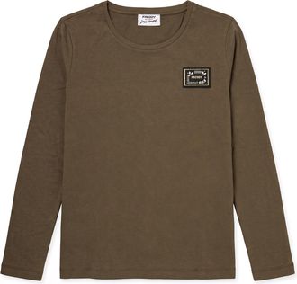 Freddy T-shirt manica lunga in cotone e modal con patch e strass