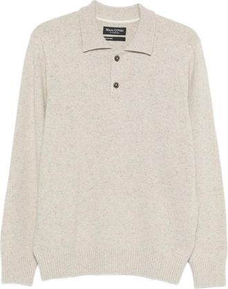 Marc O'Polo Poloshirt met lange mouwen - Beige