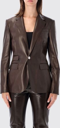 Ralph Lauren Single-Breasted Cropped Blazer in Soft Smooth Lambskin