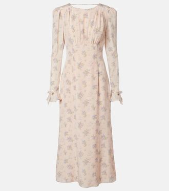 Alessandra Rich Floral open-back silk midi dress